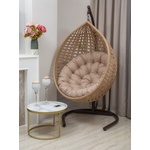 Подвесное кресло Fresco большое (светло-коричневое, подушка бежевая)