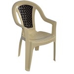 Пластиковое кресло Элен (бежевое с коричневой вставкой)