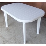 Пластиковый стол овальный Новара 140х80 см (белый)