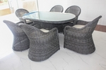 Комплект мебели из иск.ротанга КМ-0202 (обеденный стол, 6 кресел)