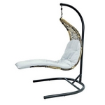 Плетеное подвесное кресло-шезлонг Relaxa (коричневое)