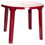 Пластиковый стол АГР (диаметр 0,9 м) бордовый