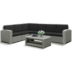 Комплект мебели Grand 5 светло-серый с тёмно-серыми подушками