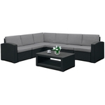 Комплект мебели Grand 5 тёмно-серый с светло-серыми подушками