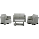 Комплект мебели Life 4 светло-серый с серо-бежевыми подушками