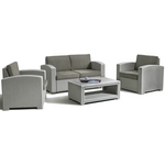 Комплект мебели Lux 4 светло-серый с серо-бежевыми подушками