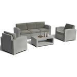 Комплект мебели Lux 5 светло-серый с серо-бежевыми подушками