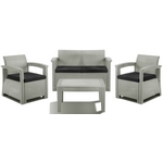 Комплект мебели Soft 4 светло-серый с тёмно-серыми подушками