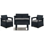 Комплект мебели Soft 4 тёмно-серый с светло-серыми подушками