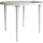 Стол пластиковый круглый 15972-130-0022, D 90 см, цвет: белый