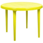 Стол пластиковый круглый 15972-130-0022, D 90 см, цвет: желтый