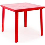 Стол пластиковый квадратный 15972-130-0019-kv-pr, цвет: красный