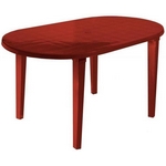 Стол пластиковый овальный 15972-130-0021, цвет: красный