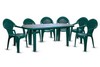 Комплект мебели (стол + 6 кресел) зелёный