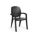 Кресло пластиковое Creta вставка Wicker (цвет антрацит)
