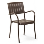 Пластиковый стул Musa (цвет кофе), алюминиевые коричневые ножки