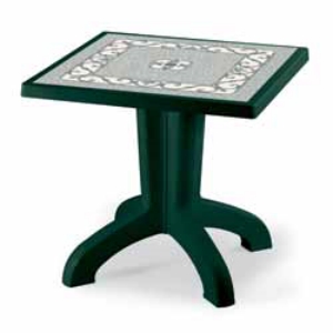 Стол пластиковый DAYTONA 80х80 CONTRACT DECO TOP (цвет зеленый с мозаикой, квадратный) 1819