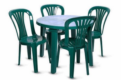 Комплект мебели (стол + 4 стула) зелёный