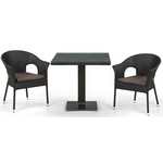 Комплект мебели Лоано (T605SWT-Y97B-W53 Brown 2Pcs) стол, 2 кресла