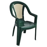 Пластиковое кресло Элен (зеленое с бежевой вставкой)