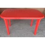 Пластиковый стол овальный Новара 140х80 см (красный)