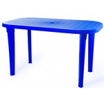 Пластиковый стол овальный Новара 140х80 см (синий)