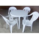 Пластиковый стол круглый Ривьера D90 см (белый)