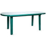 Пластиковый стол (овальный, зеленый)