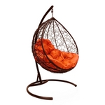 Кресло подвесное Капля Ротанг (коричневый-оранжевый)