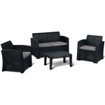 Комплект мебели Life 4 тёмно-серый с светло-серыми подушками