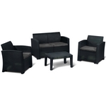 Комплект мебели Life 4 тёмно-серый с тёмно-серыми подушками