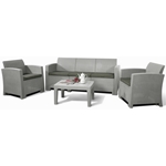 Комплект мебели Life 5 светло-серый с серо-бежевыми подушками