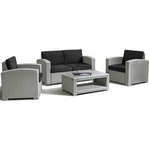 Комплект мебели Lux 4 светло-серый с тёмно-серыми подушками