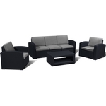 Комплект мебели Lux 5 тёмно-серый с светло-серыми подушками