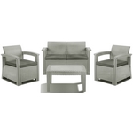 Комплект мебели Soft 4 светло-серый с серо-бежевыми подушками