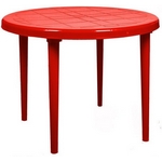 Стол пластиковый круглый 15972-130-0022, D 90 см, цвет: красный