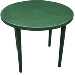 Стол пластиковый круглый 15972-130-0022, D 90 см, цвет: темно-зеленый
