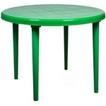 Стол пластиковый круглый 15972-130-0022, D 90 см, цвет: зеленый