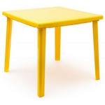 Стол пластиковый квадратный 15972-130-0019-kv-pr, цвет: желтый